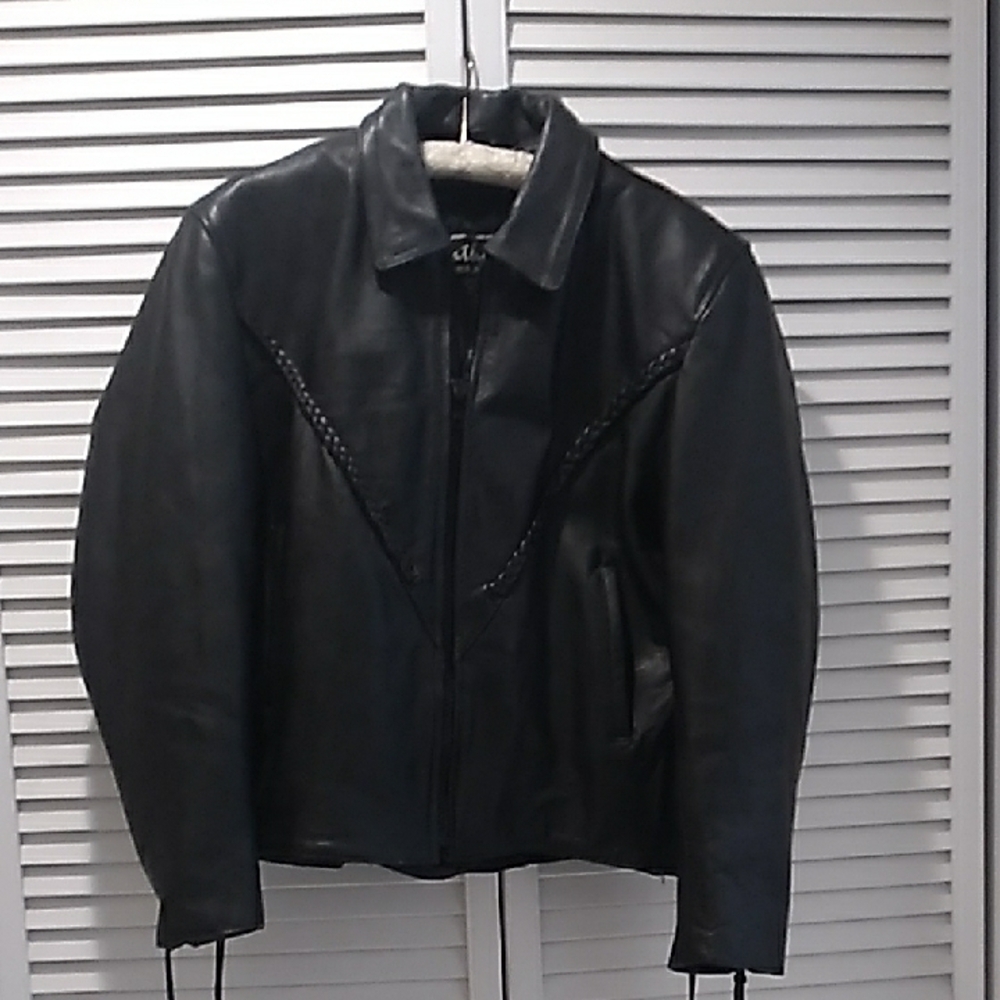Black Leather Jacket, Motorcycle Biker Jacket, Leather.com, Women's Size M